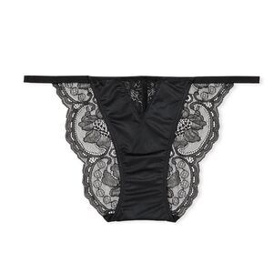 Victorias Secret Very Sexy Sheer Chantilly Lace String Cheekini panty black